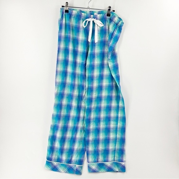 ✅ VICTORIA'S SECRET PAJAMA SET BLUE/PURPLE/GREEN PLAID SIZE SMALL - Picture 6 of 8